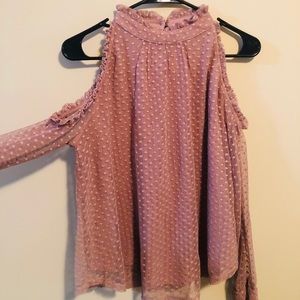 Violet cold shoulder top